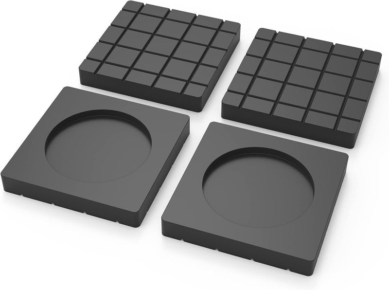 SEISSO Anti Vibration Pads for Washing Machine, Anti Vibration Pads Prevent Washer & Dryer Moving Shaking Walking, Noise Dampening Anti Vibration Washing Machine Support, Shock Absorbing Mat-Square - Image 1