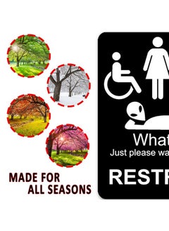 Work House Signs Just Please Wash Your Hands Sign Inclusive Sign For Bathroom Door Funny Bathroom Sign Bathroom Wall Decor Alien Decor Men Womens Handicap Transgender Bathroom Sign Bathroom Decor 8.5X10  - Image 3
