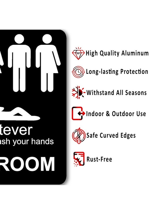 Work House Signs Just Please Wash Your Hands Sign Inclusive Sign For Bathroom Door Funny Bathroom Sign Bathroom Wall Decor Alien Decor Men Womens Handicap Transgender Bathroom Sign Bathroom Decor 8.5X10  - Image 2