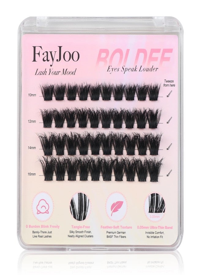 FayJoo Lush & Soft Lash Clusters with Thin Invisible Band, C Curl, 10-16mm for Bold Glam in Daily Life or Events, Travel Compact Pack, Budget-Friendly for Beginner&Trial Seeker, FayJoo BOLDEE 12 Lite - Image 1