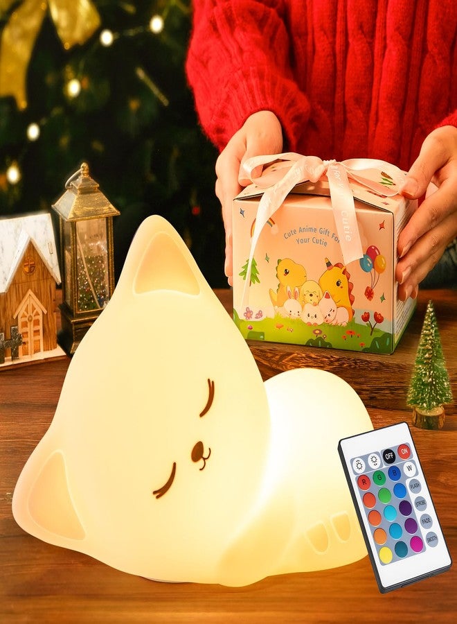 Mubarek 【Remote + Gifts Package】Cat Night Light For Kids,16 Colors Dimmable Teen Girl Gifts Trendy Stuff, Tap For Fun Cute Stuff For Teen Girls,Cute Stuff Room Decor For Teen Girls,Teen Girl Gifts - Image 1