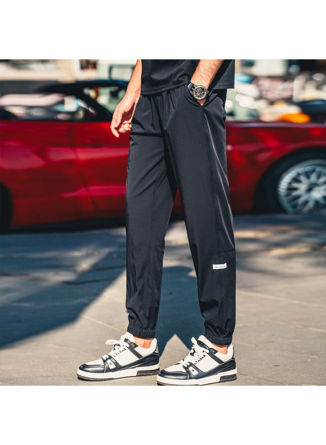 Lightweight & Quick-dry】summer Casual Pants For Men - Trendy Ice Silk Breathable Joggers With Tapered Legs - Image 2