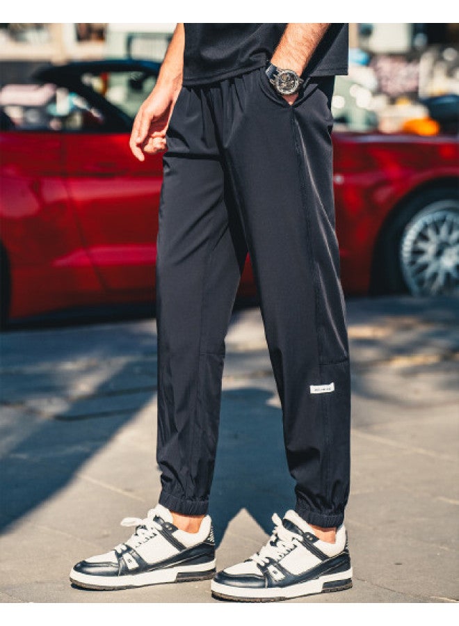 Lightweight & Quick-dry】summer Casual Pants For Men - Trendy Ice Silk Breathable Joggers With Tapered Legs - Image 1