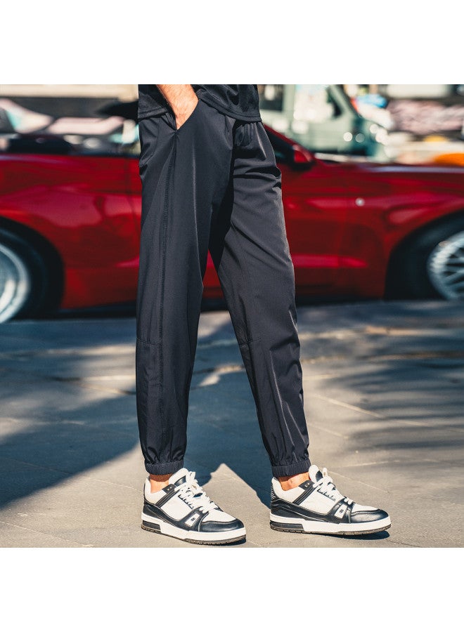 Lightweight & Quick-dry】summer Casual Pants For Men - Trendy Ice Silk Breathable Joggers With Tapered Legs - Image 3
