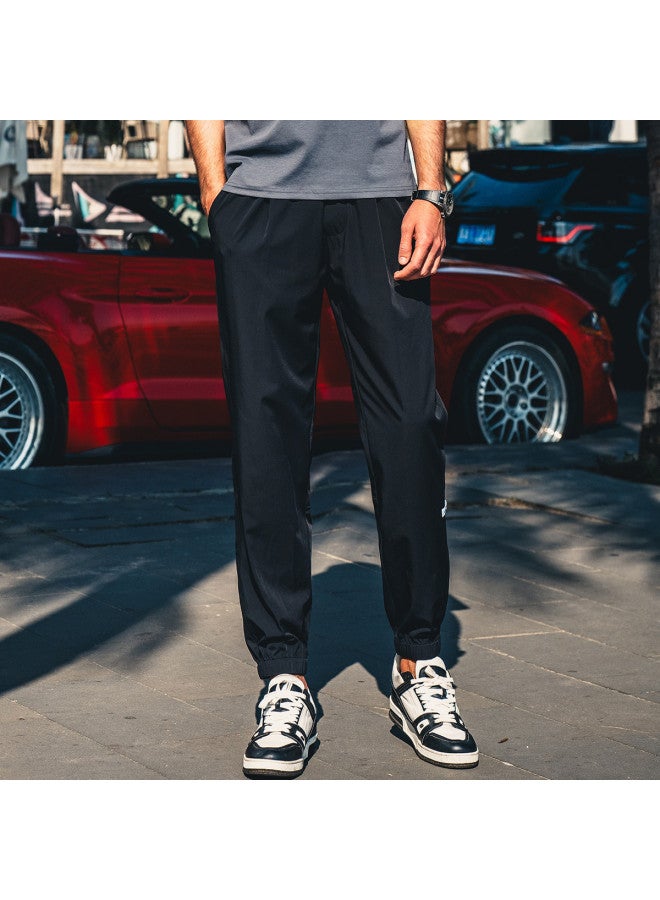 Lightweight & Quick-dry】summer Casual Pants For Men - Trendy Ice Silk Breathable Joggers With Tapered Legs - Image 4