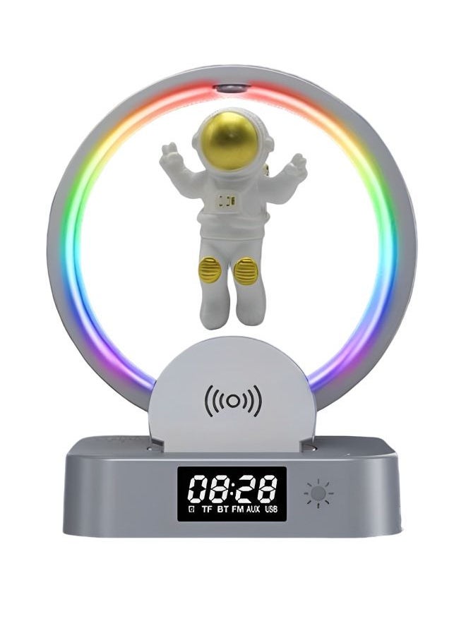 Generic - Multifunctional Wireless Charger Alarm Clock Bluetooth Speaker APP Control RGB Night Light Charging Station for Android & IOS - Image 1