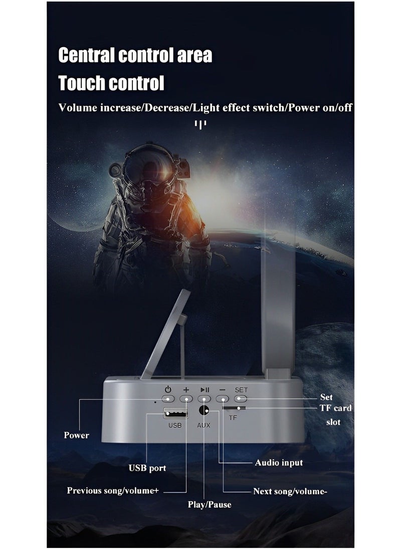 Generic - Multifunctional Wireless Charger Alarm Clock Bluetooth Speaker APP Control RGB Night Light Charging Station for Android & IOS - Image 1