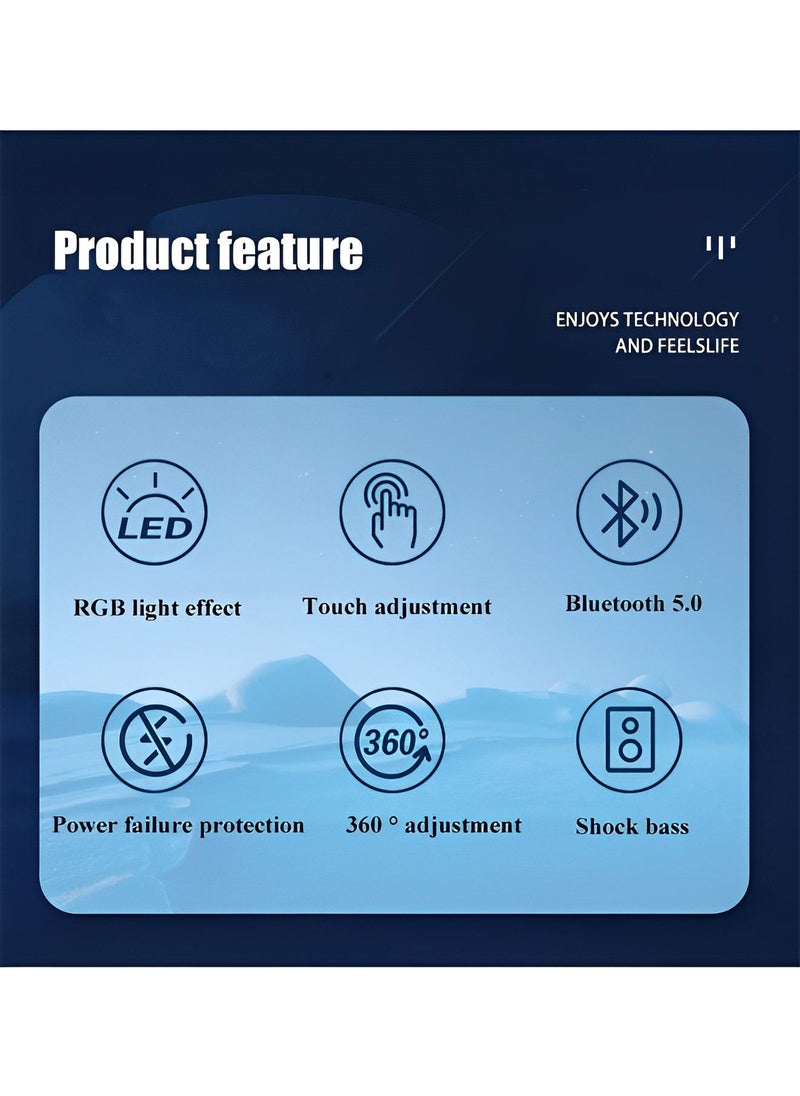 Generic - Multifunctional Wireless Charger Alarm Clock Bluetooth Speaker APP Control RGB Night Light Charging Station for Android & IOS - Image 1