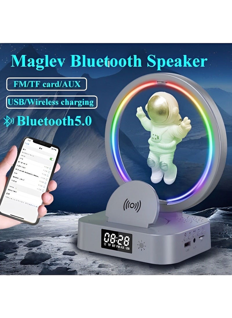 Generic - Multifunctional Wireless Charger Alarm Clock Bluetooth Speaker APP Control RGB Night Light Charging Station for Android & IOS - Image 1