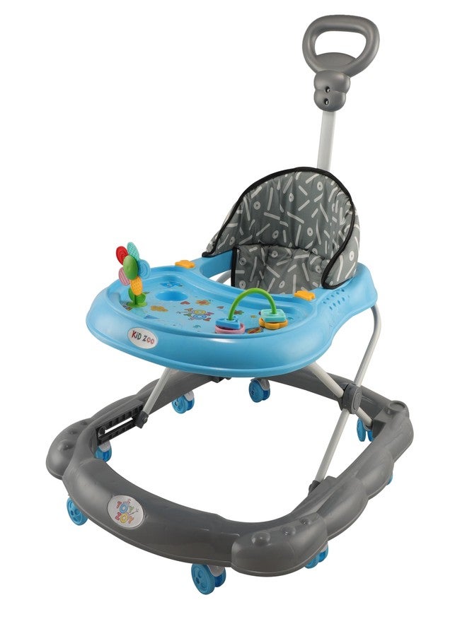 JoyRide Kidzoo BabyGo Walker Compact Foldable Activity Walker with Adjustable Height & Parental Handle for Boys|Girls Age 6+ Months Blue - Image 1