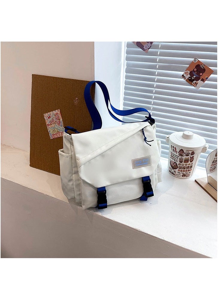 Kiffiyeh Japanese Harajuku Large-capacity Crossbody Bag For Teenages,Versatile For Students, Messenger Bag For Classes, Retro Canvas Bag, With Fashionable Color.  - Image 1