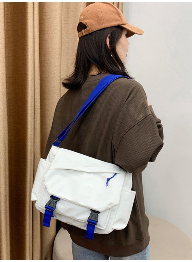 كيفية حقيبة هاراجوكو اليابانية ذات السعة الكبيرة للجنسين للمراهقين، للأولاد والبنات، متعددة الاستخدامات للطلاب، حقيبة رسول للفصول الدراسية، حقيبة قماش ريترو، بألوان عصرية. - Image 3