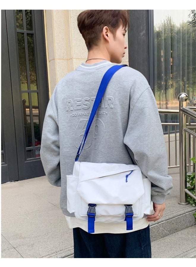 كيفية حقيبة هاراجوكو اليابانية ذات السعة الكبيرة للجنسين للمراهقين، للأولاد والبنات، متعددة الاستخدامات للطلاب، حقيبة رسول للفصول الدراسية، حقيبة قماش ريترو، بألوان عصرية. - Image 5