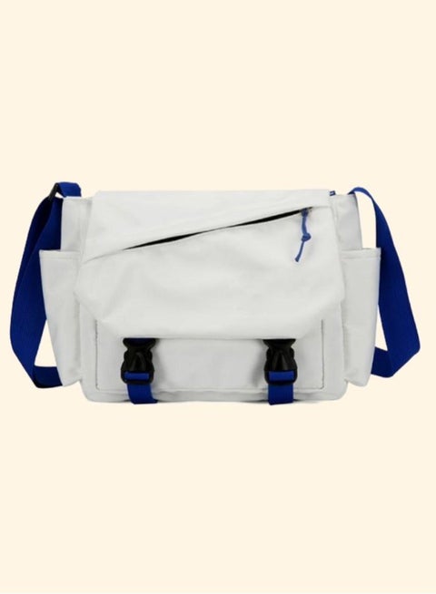 حقيبة هاراجوكو اليابانية ذات السعة الكبيرة للجنسين للمراهقين، للأولاد والبنات، متعددة الاستخدامات للطلاب، حقيبة رسول للفصول الدراسية، حقيبة قماش ريترو، بألوان عصرية.