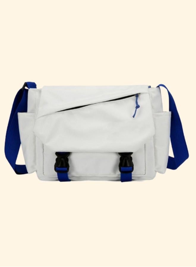 كيفية حقيبة هاراجوكو اليابانية ذات السعة الكبيرة للجنسين للمراهقين، للأولاد والبنات، متعددة الاستخدامات للطلاب، حقيبة رسول للفصول الدراسية، حقيبة قماش ريترو، بألوان عصرية. - Image 1