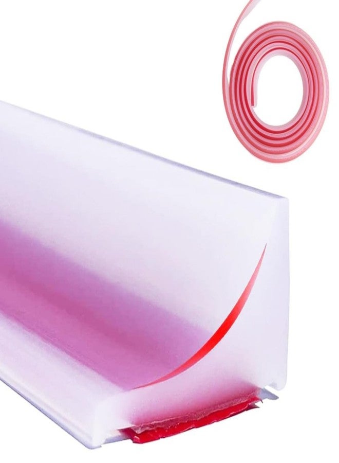 Farady Self Adhesive Silicone Waterproof Shower Water Strip Dam Shower Threshold Water Dam Water Barrier for Sink Bathroom and Kitchen Shower Guard Corner Water Retaining Dam Strip (67inch, Transparent) - Image 1