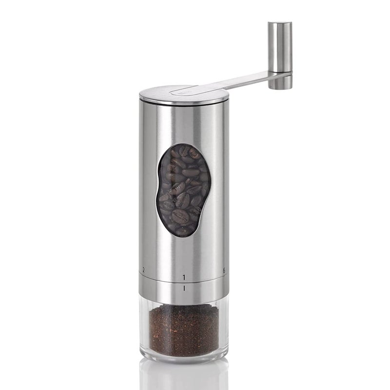 AdHoc Mrs Bean Stainless Steel Coffee Grinder 7 Manual Coffee Burr Grinder with Adjustable Coarseness Settings Stainless Steel Coffee Bean Grinder EasytoClean Kitchen Tool