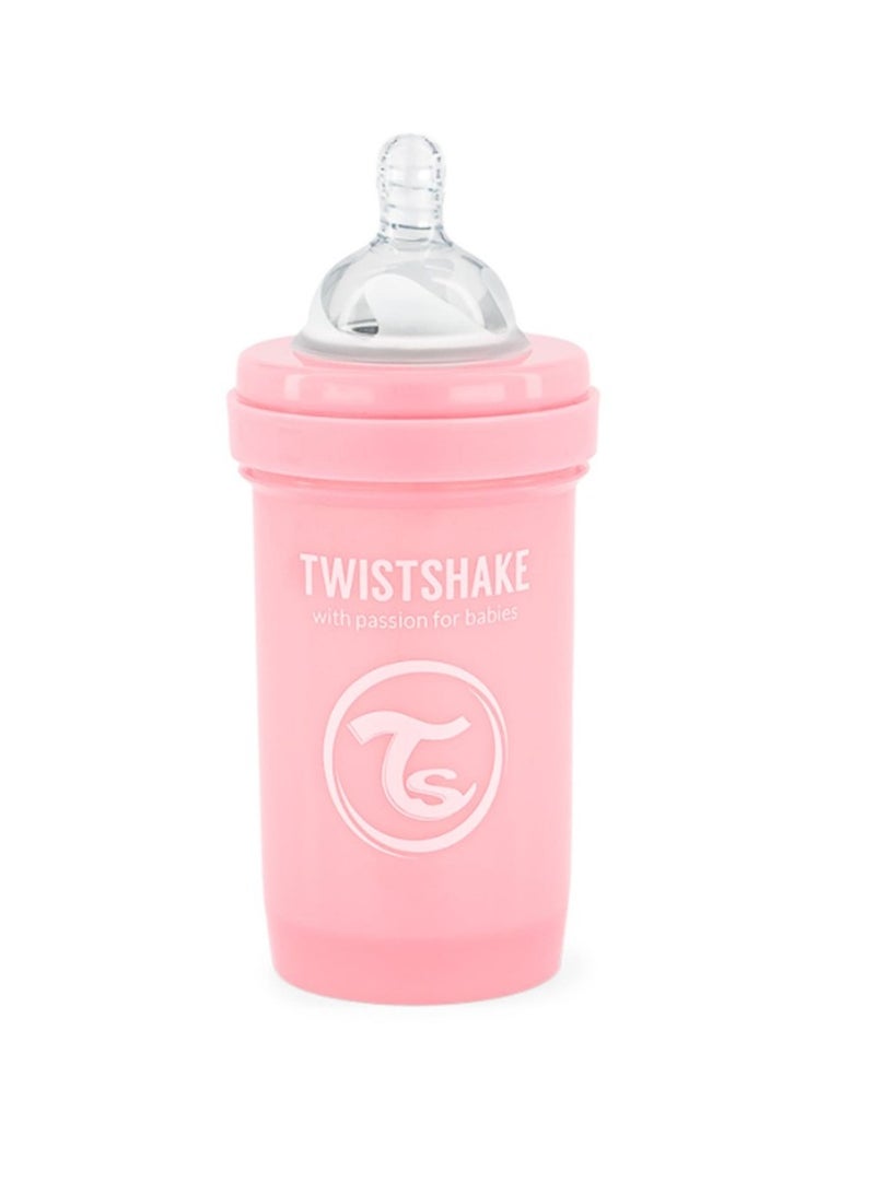 TWISTSHAKE Twistshake Anti-Colic Feeding Bottle Pastel Pink 180 ml - Image 2