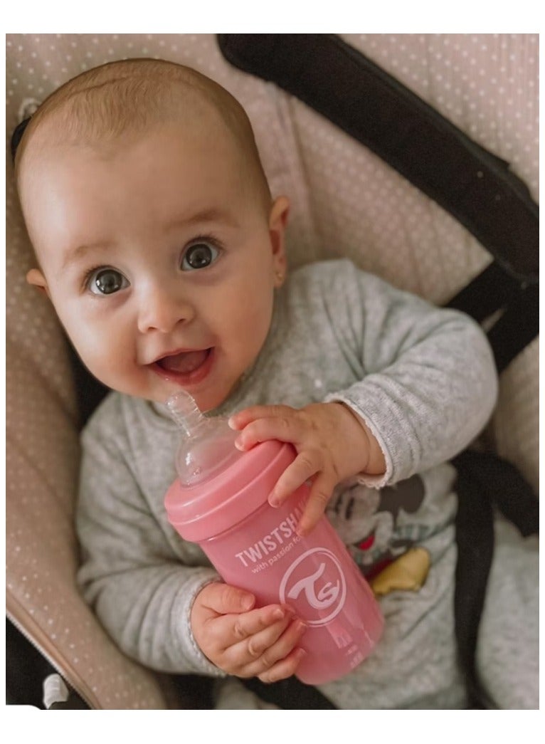 TWISTSHAKE Twistshake Anti-Colic Feeding Bottle Pastel Pink 180 ml - Image 4