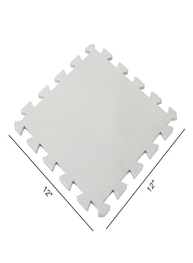 Easy Playhouse: 12 Soft Foam Floor Puzzle Tiles - Black-Grey-White - 12" Interlocking Mat Pieces (4'x3'), Nursery, Playroom, Gym, Children & Adults - Image 4