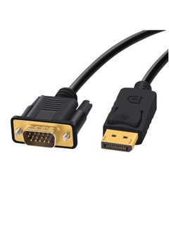 DIGI CORE DP to VGA Cable Displayport To VGA Cable Gold Plated Standard DP Male To VGA Male Cable Black 1 Meter  - Image 1