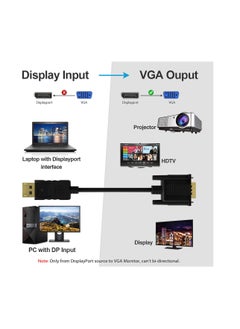 DIGI CORE DP to VGA Cable Displayport To VGA Cable Gold Plated Standard DP Male To VGA Male Cable Black 1 Meter  - Image 4