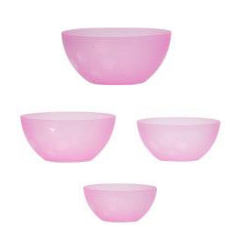 Moltres Elite Bowl 4 Pcs Set Durable Plastic Modern Stylish Easy to Clean Perfect for Serving soups Salads Cereals Snacks or for Meal prepping and Mixing Pack of 4 Pink - Image 1