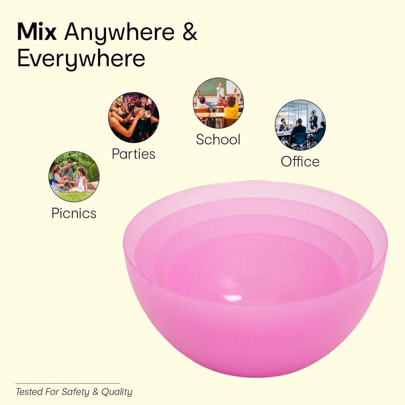 Moltres Elite Bowl 4 Pcs Set Durable Plastic Modern Stylish Easy to Clean Perfect for Serving soups Salads Cereals Snacks or for Meal prepping and Mixing Pack of 4 Pink - Image 4