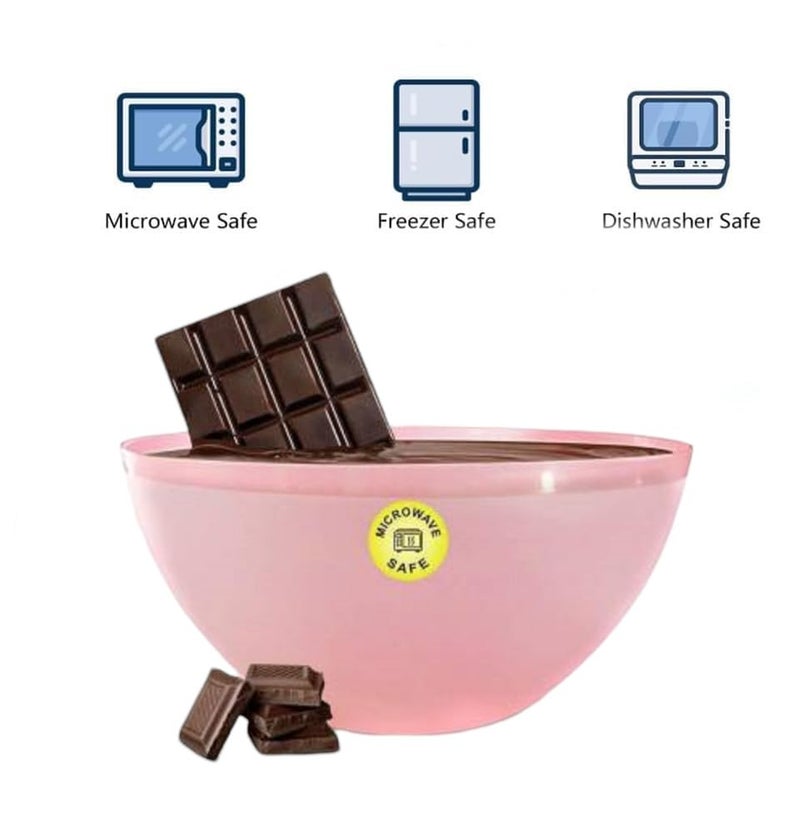 Moltres Elite Bowl 4 Pcs Set Durable Plastic Modern Stylish Easy to Clean Perfect for Serving soups Salads Cereals Snacks or for Meal prepping and Mixing Pack of 4 Pink - Image 5