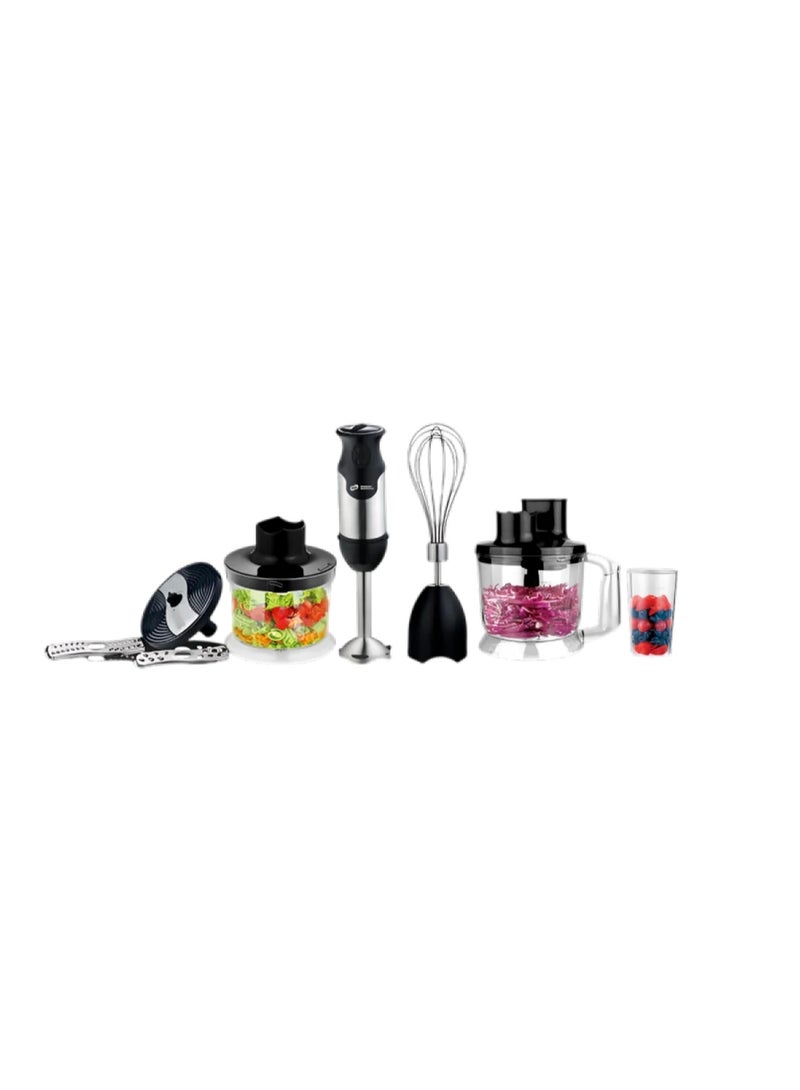 Master Elektron ME-HFP1200 Hand Blender Food Processor, 200W, Stepless Speed Control, 1500ml Bowl, Whisk, Slicer, Chopper, Shredder, 600ml Beaker