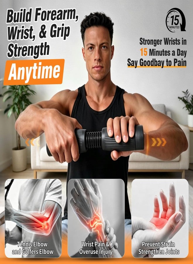 Lerpio Forearm & Wrist Trainer, Adjustable Resistance Grip Strength with Interchangeable Springs Design, Beginner to Advanced Portable Arm Workout Equipment for Home, Gym, Office (Black) - Image 2