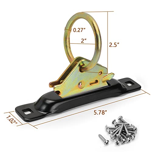 Eapele E-Track Accessories Set - 8 PCS E-Track O-Ring & 8 PCS E-Track Single Slot Tie-Downs Compatible with Cargo Loads in Flatbeds Trailers Van Trucks Pickups Tie Down, Load Limit of 1500lb - Image 2