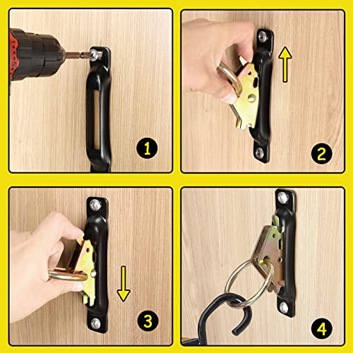 Eapele E-Track Accessories Set - 8 PCS E-Track O-Ring & 8 PCS E-Track Single Slot Tie-Downs Compatible with Cargo Loads in Flatbeds Trailers Van Trucks Pickups Tie Down, Load Limit of 1500lb - Image 5