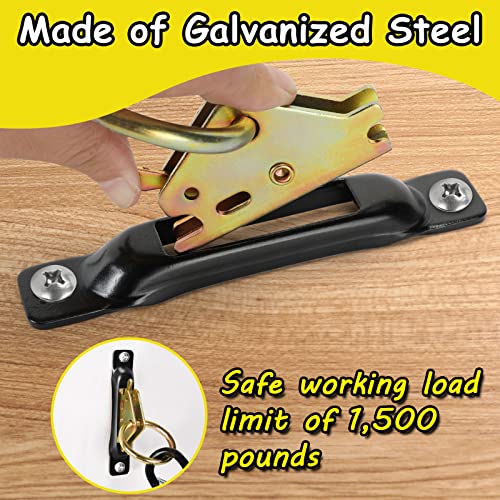 Eapele E-Track Accessories Set - 8 PCS E-Track O-Ring & 8 PCS E-Track Single Slot Tie-Downs Compatible with Cargo Loads in Flatbeds Trailers Van Trucks Pickups Tie Down, Load Limit of 1500lb - Image 4