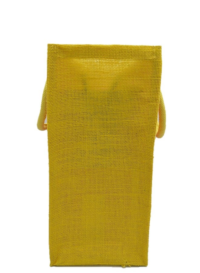 JUTEKA Red printed Jute Bag for Lunch, Office, Grocery, Picnic, Tiffin, Shopping Hand Bag with padded cotton handles - Image 4