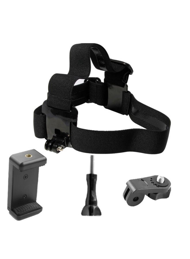 Generic DJI Sports Camera Accessories GP Wrist Strap Arm Strap Palm Strap Shoulder Strap School Bag Chuck With Chest Strap Holder-Color:Headwear + Long Screw + AEE + Double Hole Clip Set  - Image 1