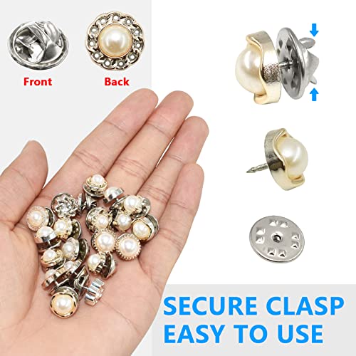 BDS-HOME 80Pcs Women Shirt Brooch Buttons Cover up Button Pin Safety Brooch Buttons 10 Style No-Sew Replacement for Clothing Dress Sweater Shoes Hats Decorative Supplies - Image 5