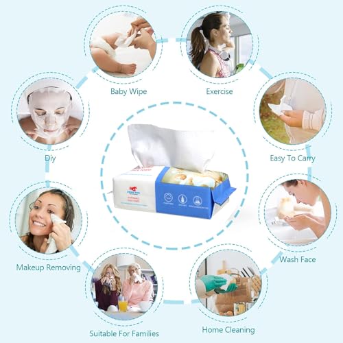 PRIME PICK Disposable Face Towel 50 Count, Soft Cotton Facial Dry Wipes, Multi-Purpose for Skin Care, Makeup Remover, Face Wipes and Facial Cleansing - Image 3