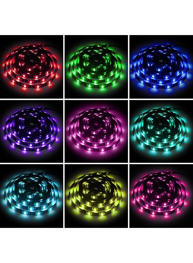 شريط إضاءة ليد يعمل بالبطارية، شريط إضاءة ليد RGB بطول 2 متر و6.56 قدم، أضواء ليد تعمل بالبطارية مع 3 مفاتيح للتحكم، شريط إضاءة ليد مقاوم للماء بالبطارية للديكور - Image 5