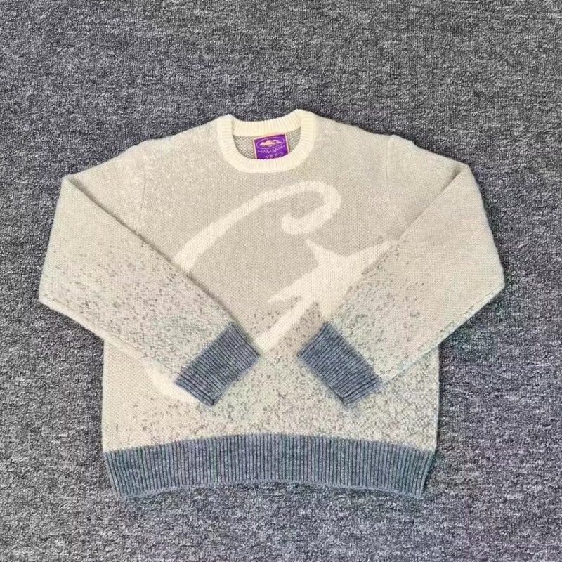 Corteiz New Jacquard Letter Logo Trendy High Street Fashion Casual Stylish Unisex Crew Neck Knit Sweater - Image 1