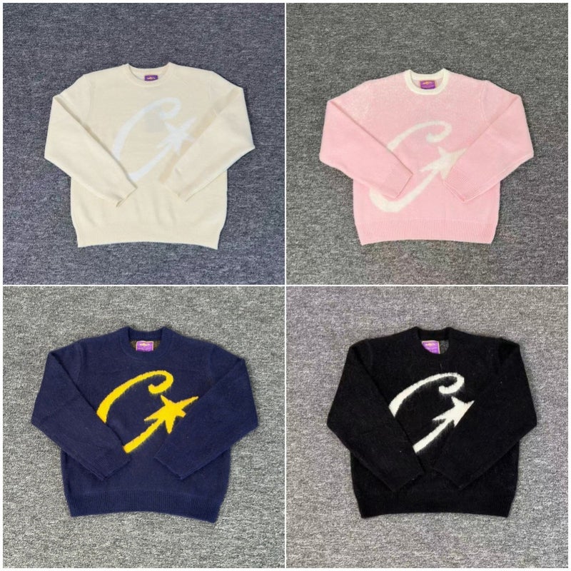 Corteiz New Jacquard Letter Logo Trendy High Street Fashion Casual Stylish Unisex Crew Neck Knit Sweater - Image 2