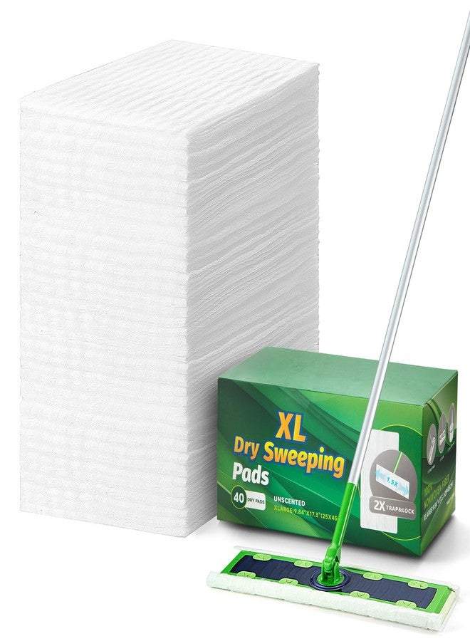 PEACHICHA XL Dust Sweeping Cloths Dry Mop Pads for XL Sweeper Disposable X Large Floor Cleaning Mop Refills, 9.84x17.71 Inch, 80 Count - Image 1