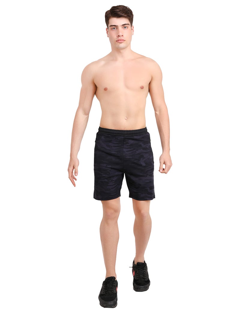 NEVER LOSE Men’s Camo Active Shorts Combo (Pack of 2) | Breathable, Flexible & Quick-Dry Fabric | Perfect for Gym Workouts, Running, Football, Basketball & Fitness (M, Army Navy+Grey) - Image 4