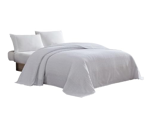Beatrice Home Fashions Channel Chenille Bedspread, King, White - Image 1