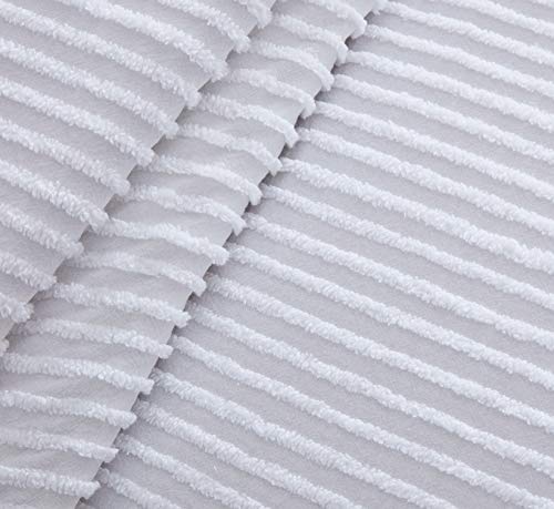 Beatrice Home Fashions Channel Chenille Bedspread, King, White - Image 5