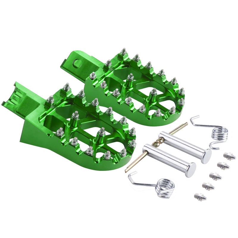 MWMNUN Foot Pegs Motorcycle Footpeg Footrest CNC Universal Compatible with CRF XR 50 70 110 M2R SDG DHZ SSR KAYO Pit Bike -Green
