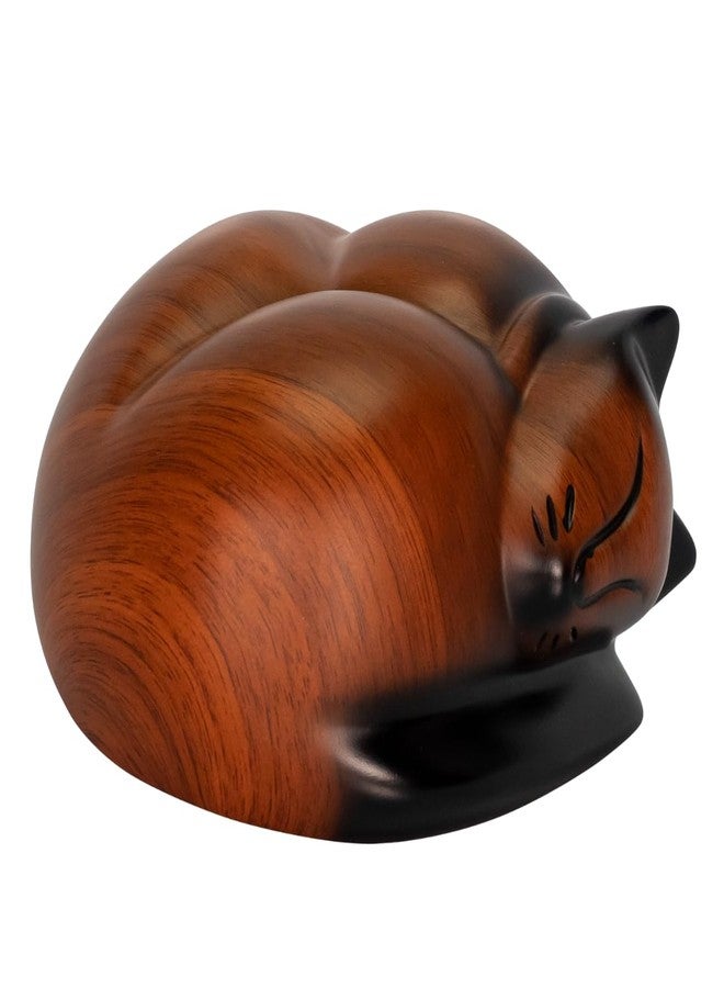 Silverlight Urns Sleeping Cat Pet Urn, Cremation Urn for Feline Ashes, Brown Cats, Kitty Urn, Medium Sized Pets Memorial, 3.75 Inches High - Image 3