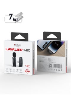 LAVALIER MIC KR12 Noise AI Reduction Best Microphone For Vlogers Black