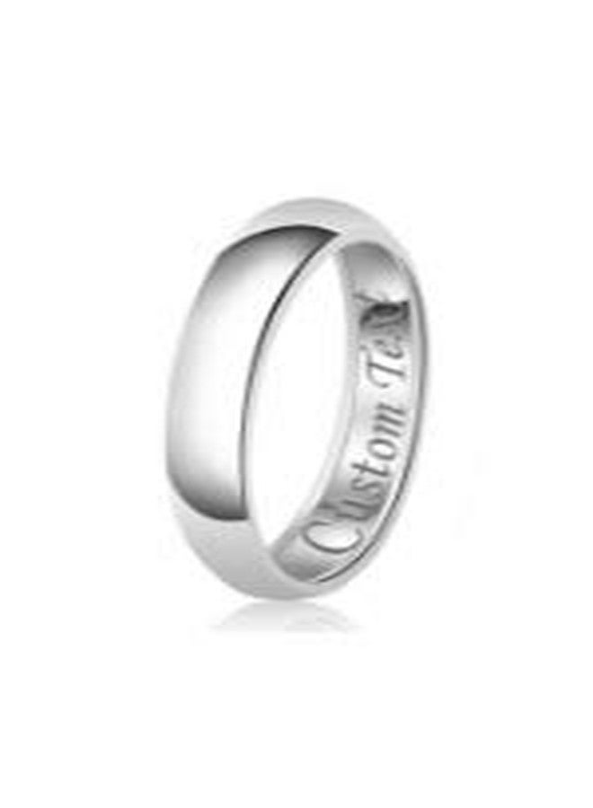 Tioneer 5mm Stainless Steel 316L Classic Plain Wedding Band Ring | High Polished | Personalize Engravings | Jewelry Box (Silver, 7.5) - Image 2