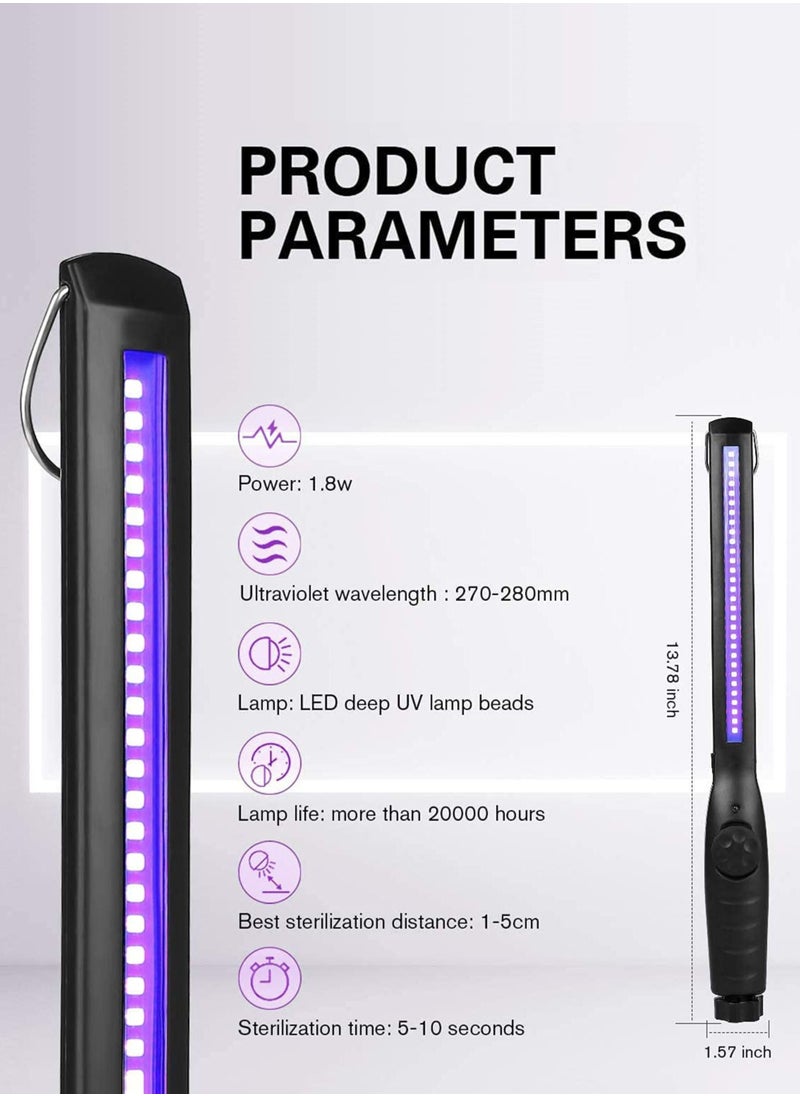 joyzzz - UV Light Sanitizer, Portable UV Light Disinfection Lamp, USB Rechargeable Ultraviolet Light Sanitizer, for Home Hotel Travel Car Kills 99% of Germs Viruses and Bacteria UV light Sanitizer Wand - Image 1